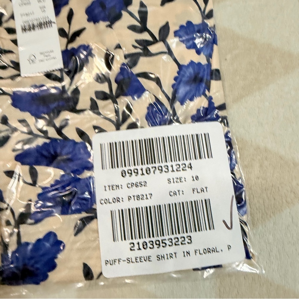 J crew blue floral Veranda shirt in floral print - Picture 6 of 6